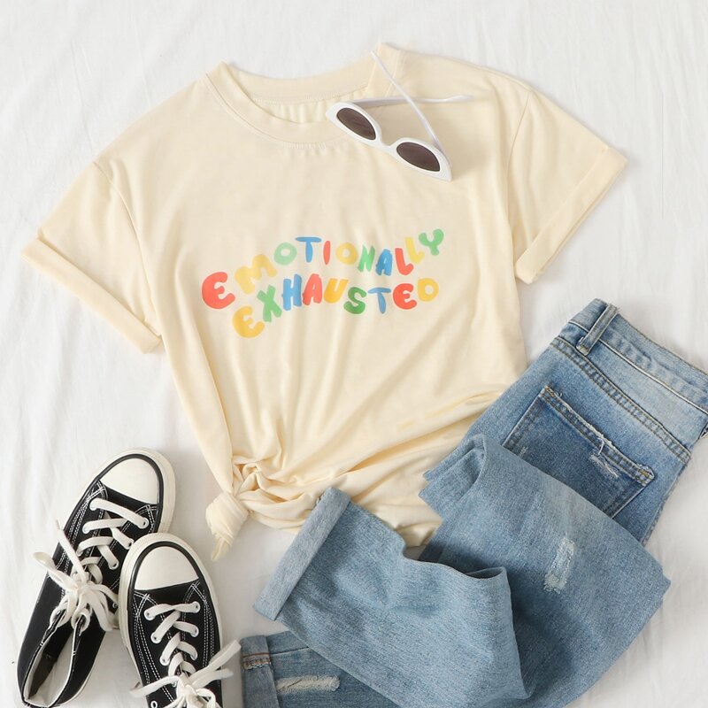 

Letter Graphic Tee, Beige