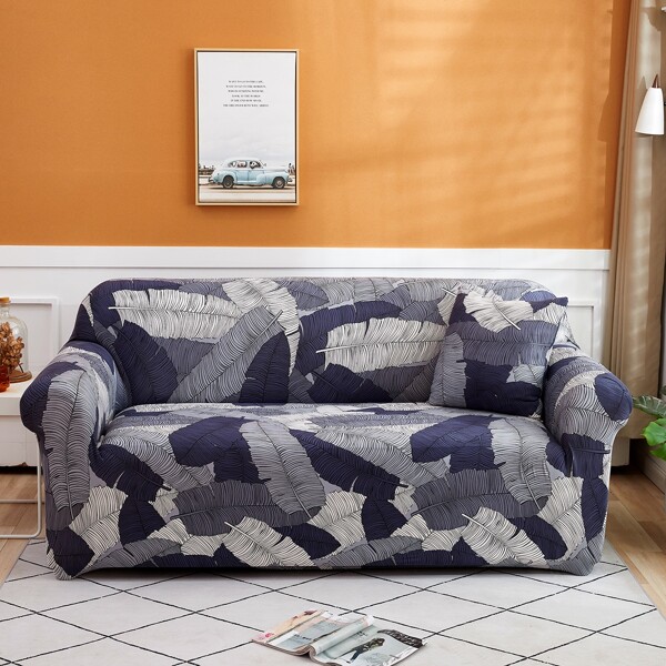 

Leaf Print Sofa Cover Without Cushion, Multicolor