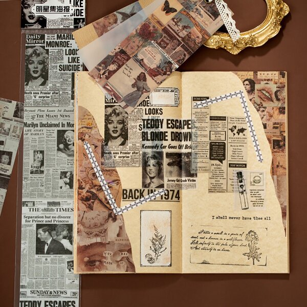 

2sheets Vintage Pattern Random Sticker, Multicolor