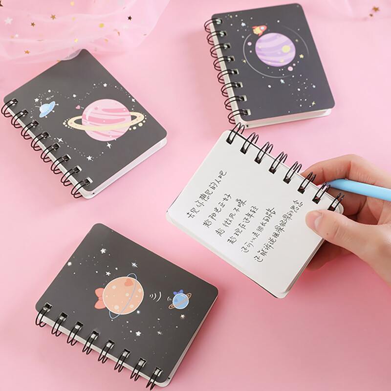 

2packs Planet Print Cover Spiral Notebook, Multicolor