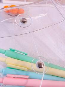 1pc Random Clear Stationery Storage Bag - Clear - View 3