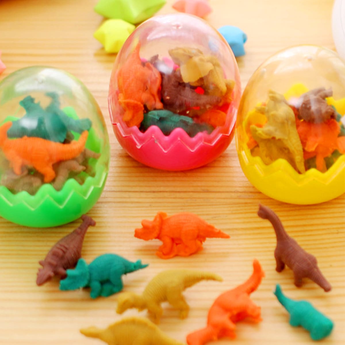 

24pcs Random Dinosaur Shaped Eraser & 1pc Box, Multicolor