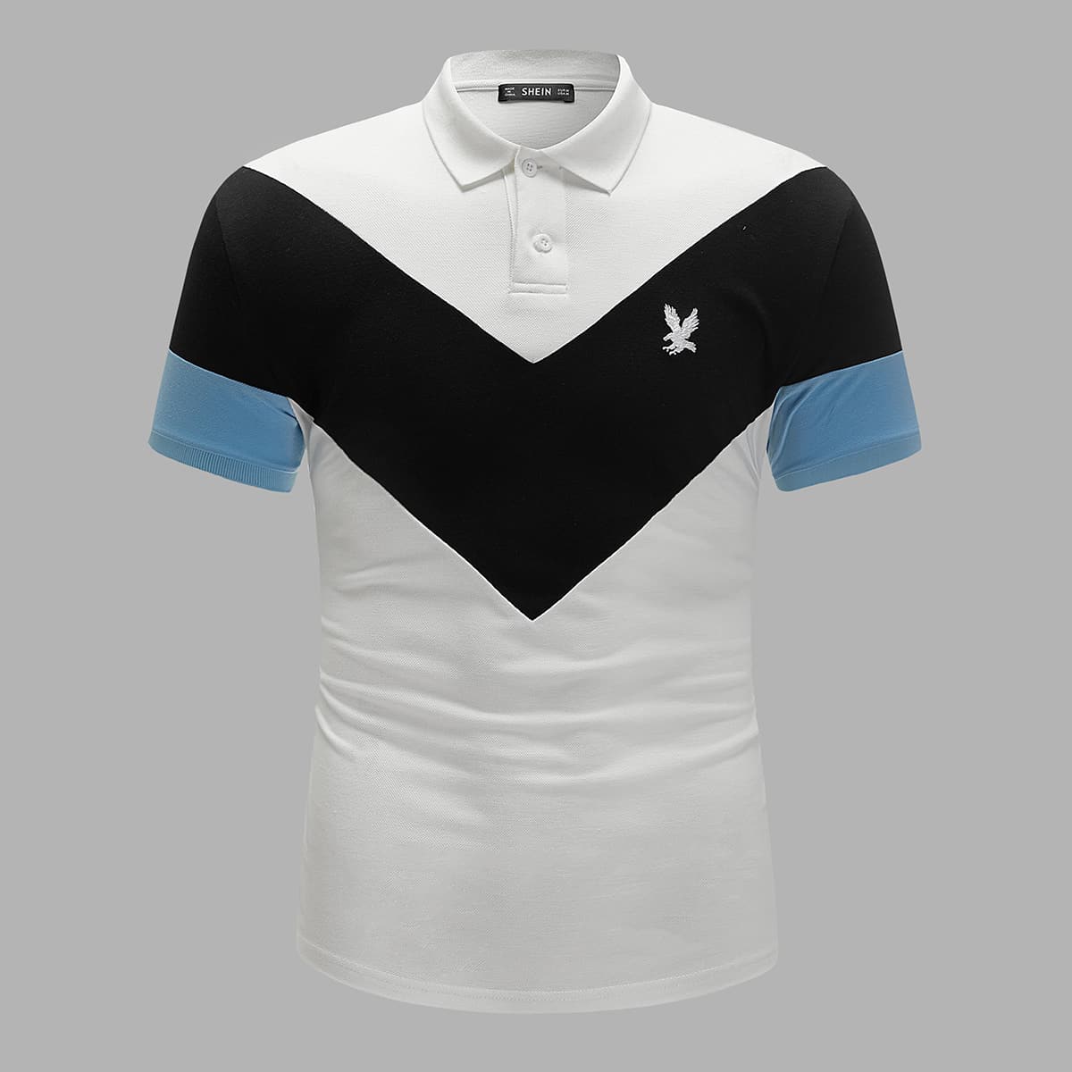 

Guys Eagle Embroidered Chevron Polo Shirt, White