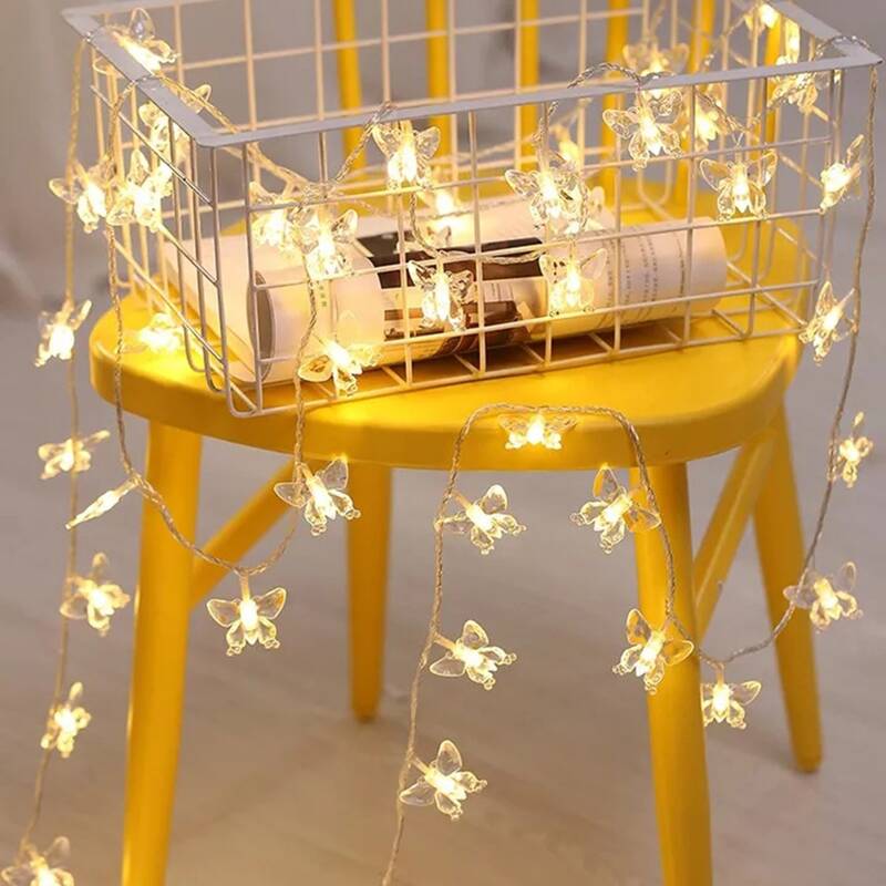 

20pcs Butterfly Shaped Bulb String Light, Yellow