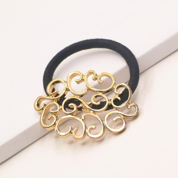 

Metal Decor Hair Tie, Gold