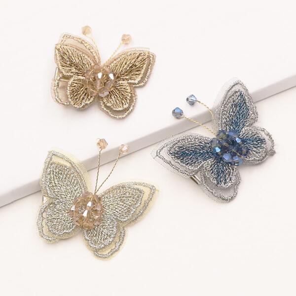 

3pcs Butterfly Decor Hair Clip, Multicolor