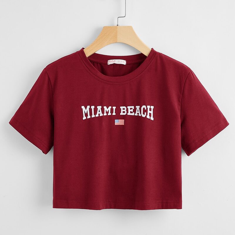 

Letter Graphic Tee, Burgundy