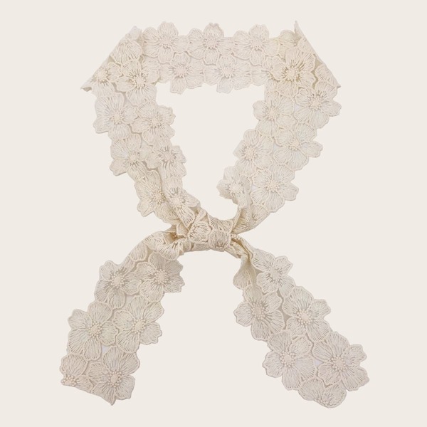 

Lace Flower Scarf, Apricot