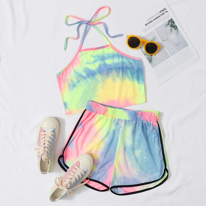 

Tie Dye Halter PJ Set, Multicolor