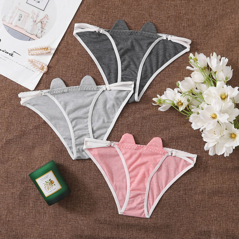 

3pack Ear Design Panty Set, Multicolor