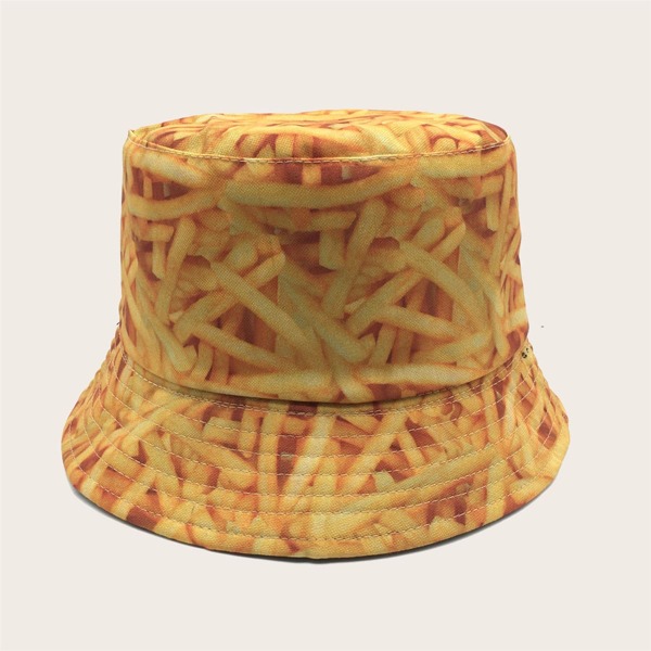 

French Fries Pattern Bucket Hat, Yellow