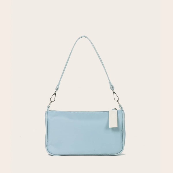 

Minimalist Zip Up Baguette Bag, Blue