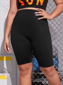 Shorts biker unicolor - Negro - Ver 3