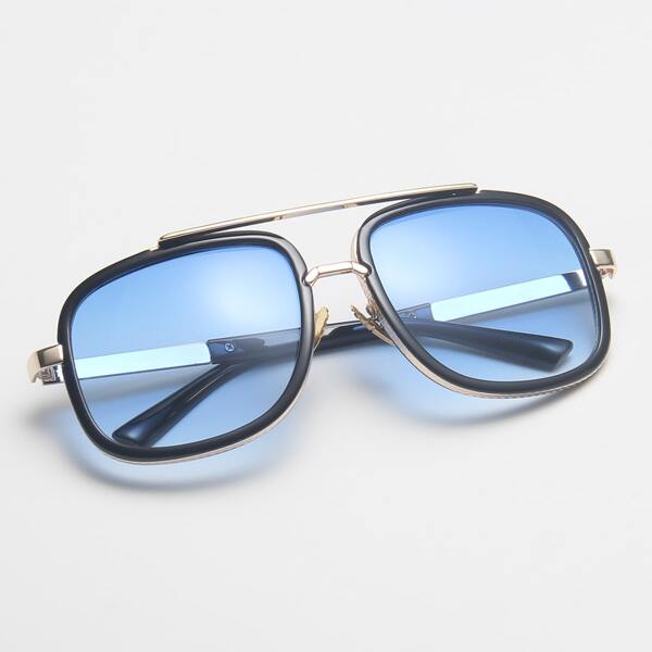 

Top Bar Metal Frame Sunglasses, Blue