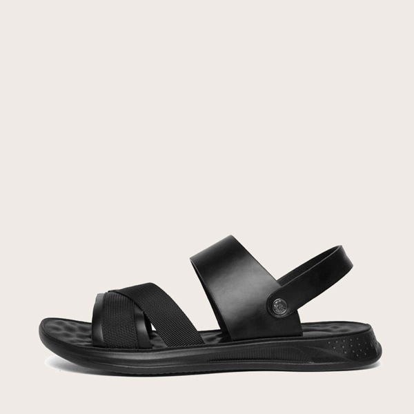 

Men Open Toe Slingback Sandals, Black