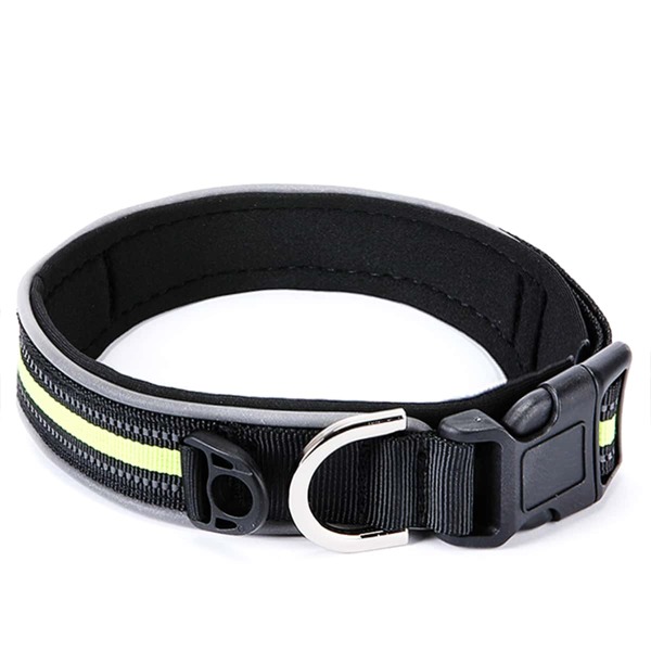 

1pc Dog Reflective Release Buckle Collar, Green