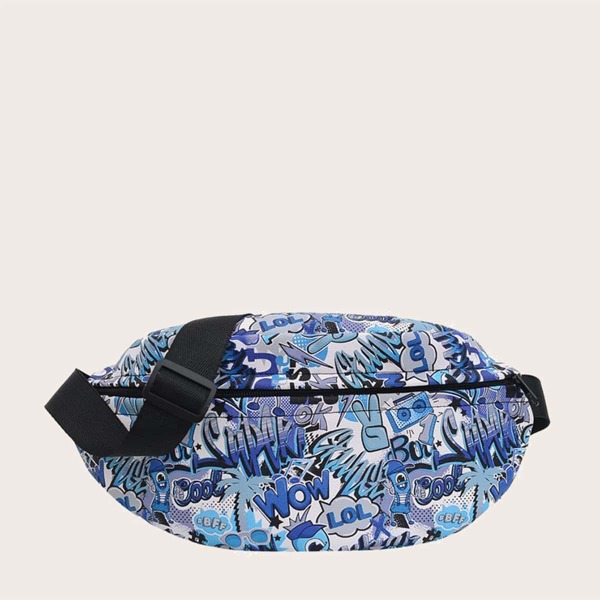 

Girls Cartoon Graphic Fanny Pack, Blue
