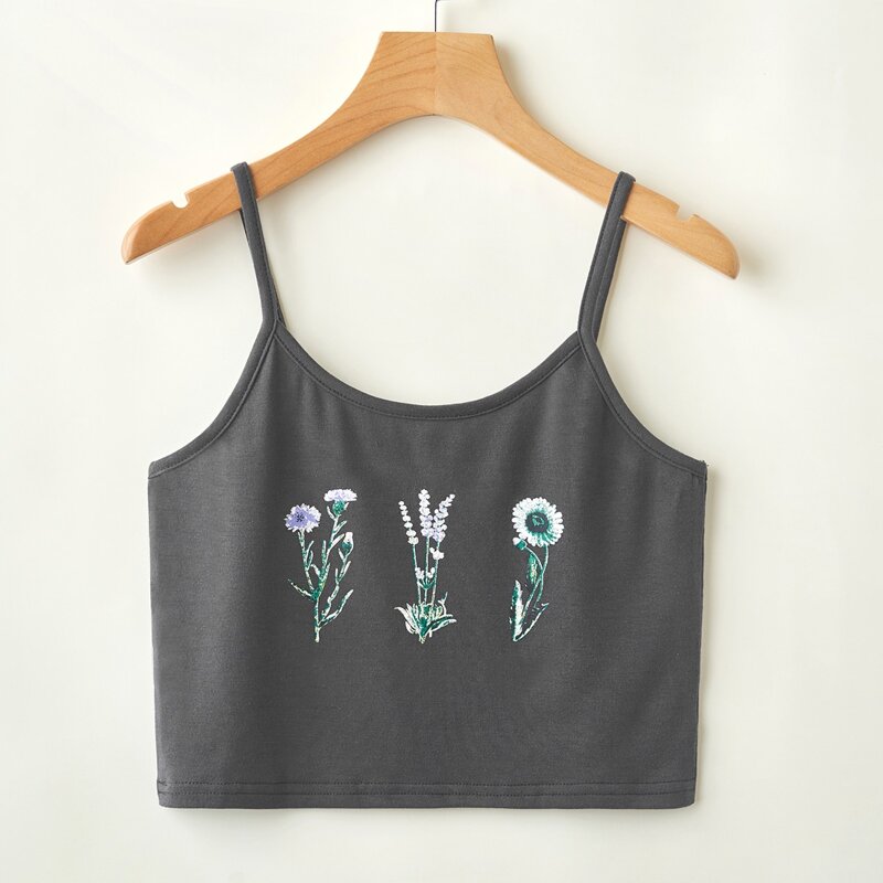 

Flower Print Cami, Dark grey