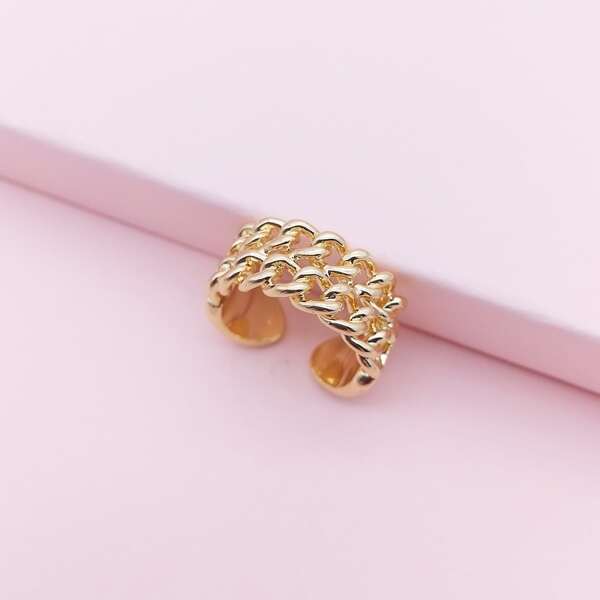 

Chain Design Cuff Ring, Gold