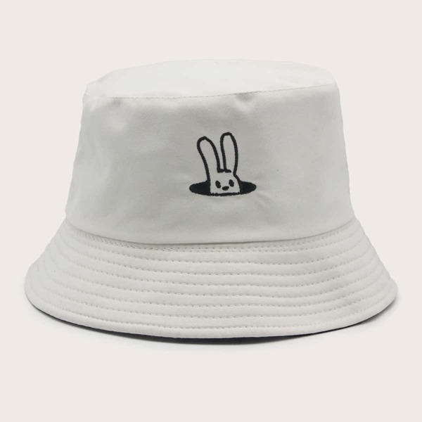 

Letter Embroidery Bucket Hat, Beige