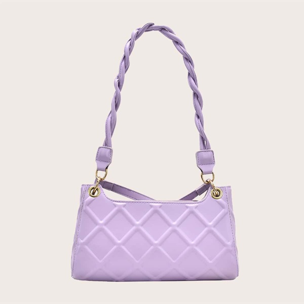 

Textured Baguette Bag, Purple