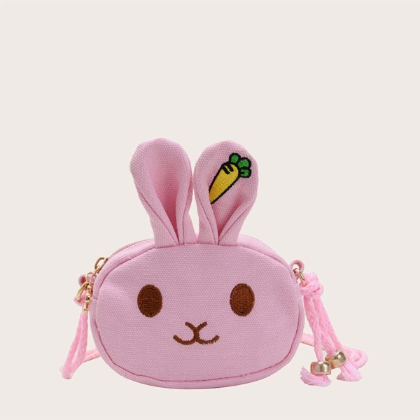 

Girls Cartoon Rabbit Design Crossbody Bag, Pink