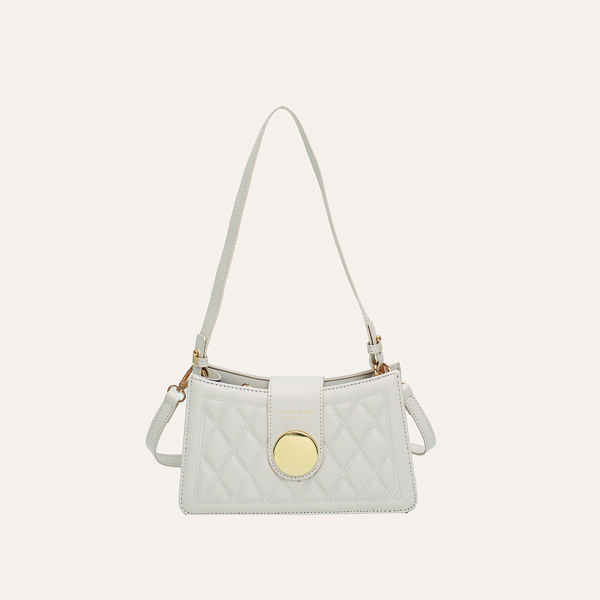 

Quilted Baguette Bag, White