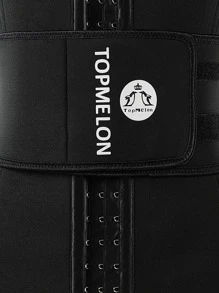 Plus Letter Graphic Waist Trainer - Black - View 4