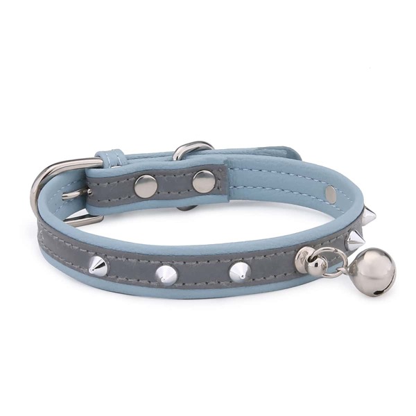 

1pc Bell Decor Cat Spiked Collar, Blue