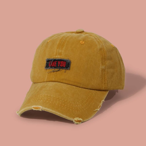 

Men Letter Embroidered Baseball Cap, Yellow