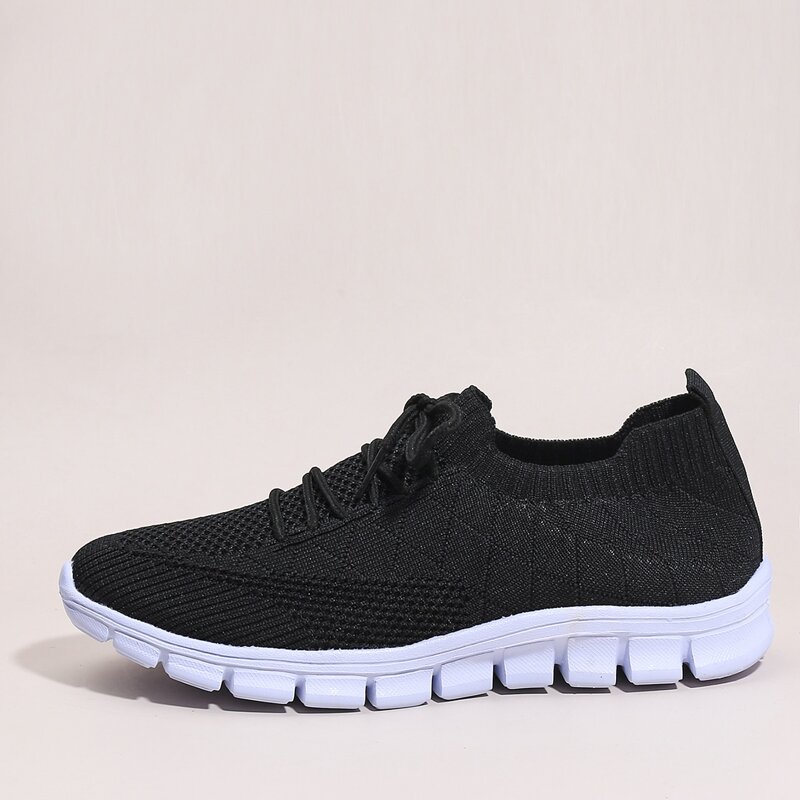 

Lace-up Front Sock Sneakers, Black