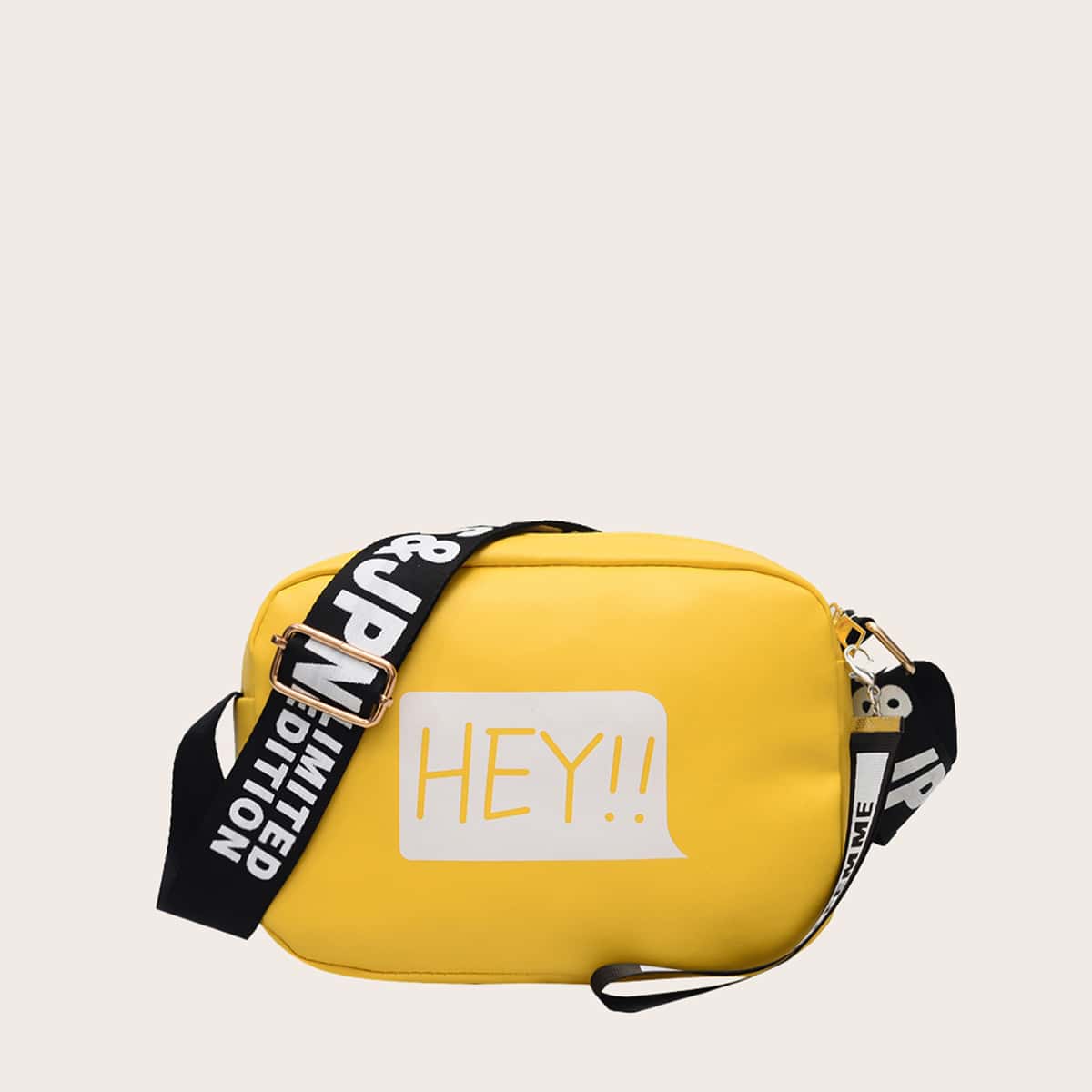 

Letter Graphic Crossbody Bag, Yellow bright
