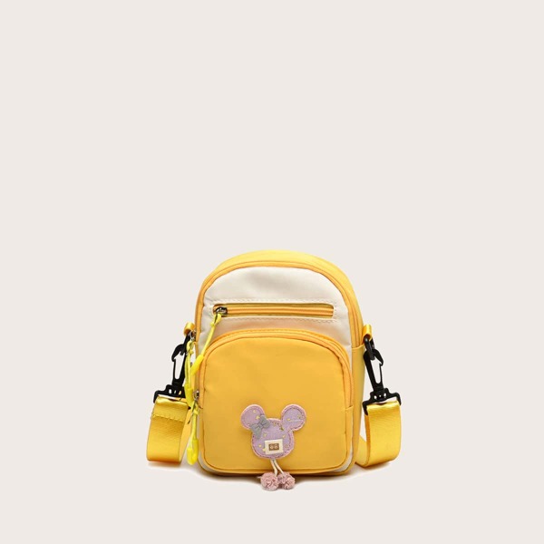 

Girls Cartoon Appliques Crossbody Bag, Yellow
