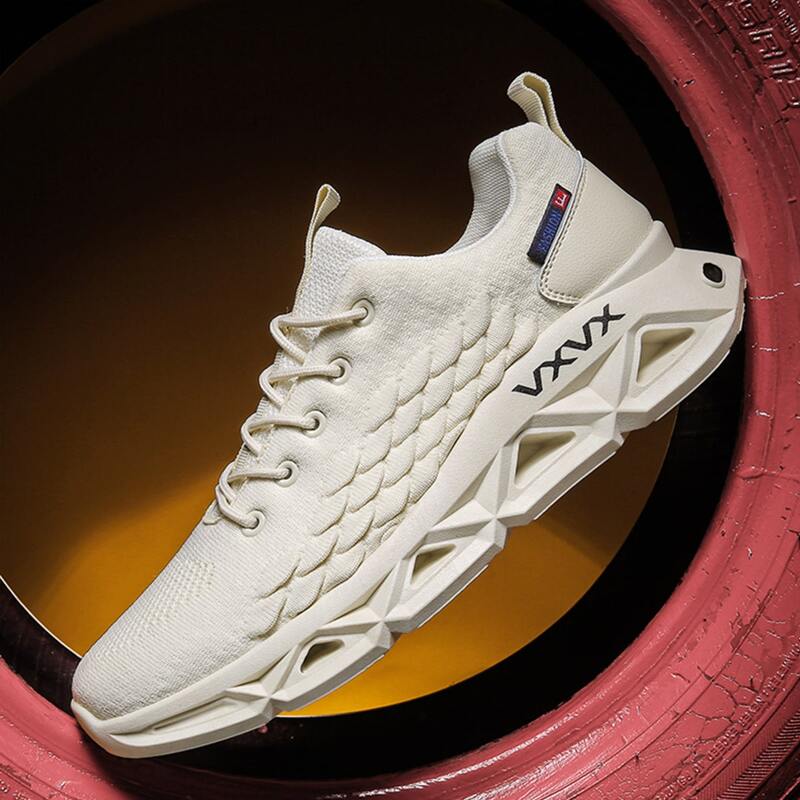 

Guys Fish Scale Decor Low Top Sneakers, Beige
