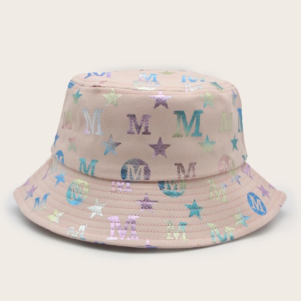 

Letter Graphic Bucket Hat, Pink