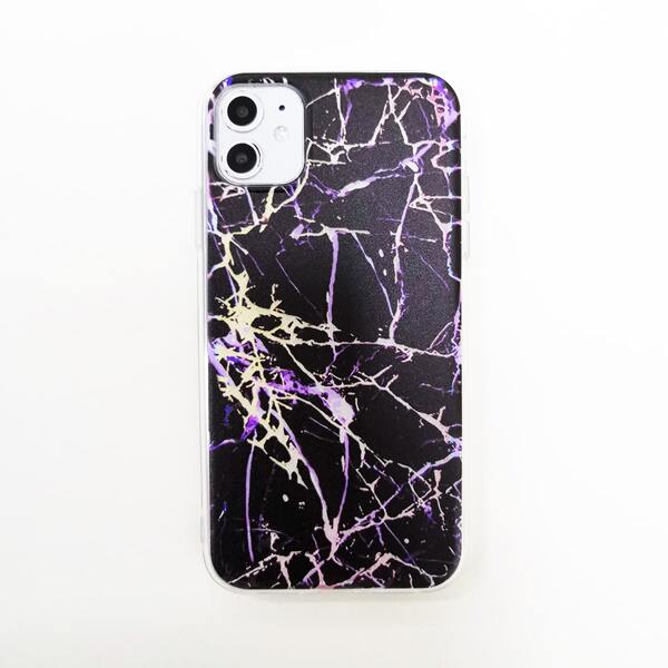 

1pc Marble Print iPhone Case, Multicolor