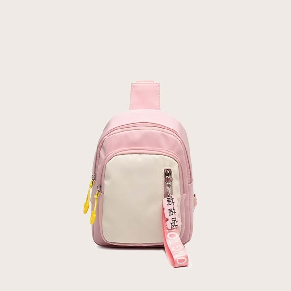 

Girls Colorblock Sling Bag, Pink