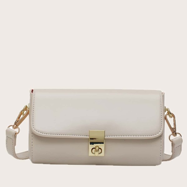 

Minimalist Flap Crossbody Bag, Beige