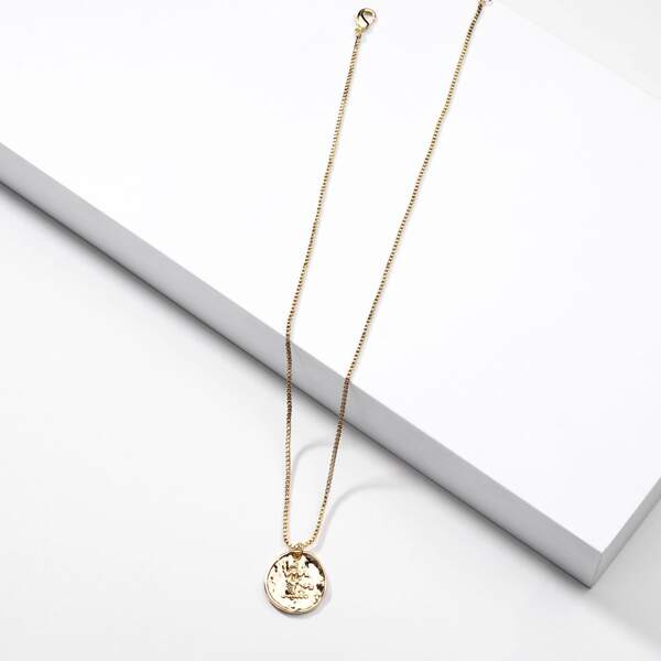 

Coin Charm Necklace, Gold