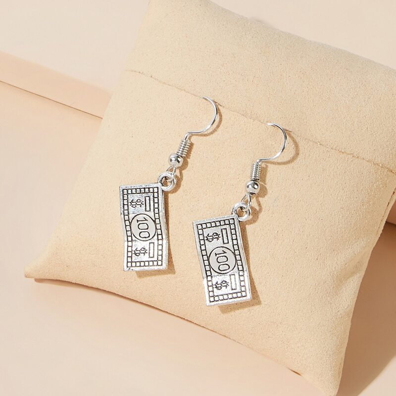 

Money Drop Earrings, Silver