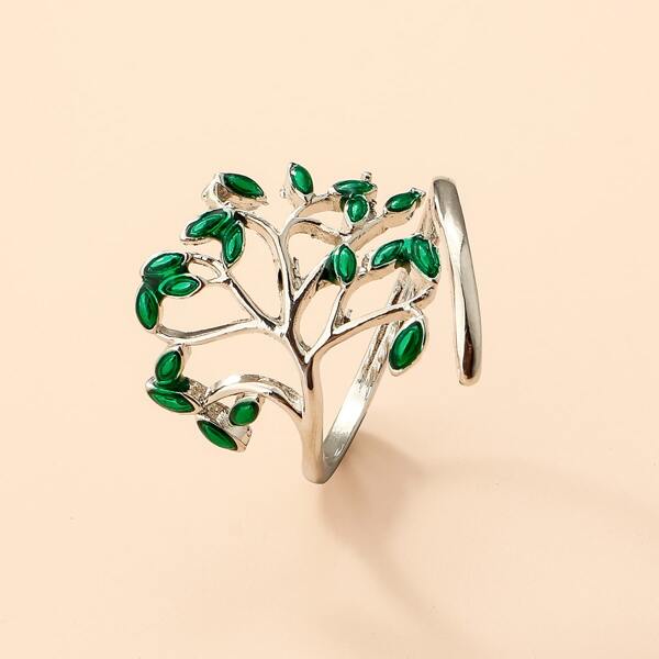 

Leaf Design Cuff Ring, Multicolor