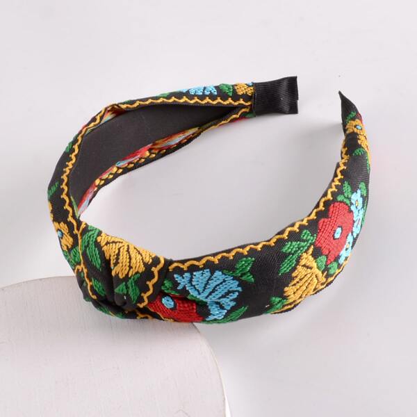 

Flower Embroidery Hair Hoop, Multicolor