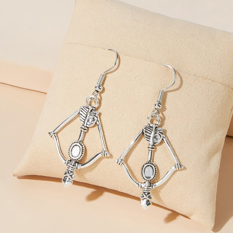 

Geo Drop Earrings, Silver