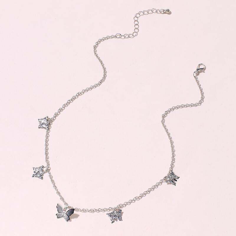 

Butterfly Chain Necklace, Silver