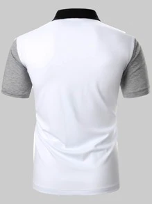 Manfinity Homme Men Contrast Panel Polo Shirt - Multicolor - View 2