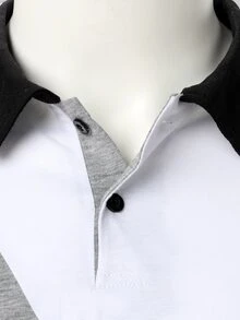 Manfinity Homme Men Contrast Panel Polo Shirt - Multicolor - View 7