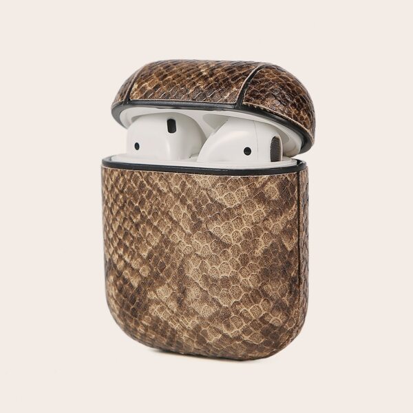 

1шт чехол для Airpods с змеиным узором, Коричневые