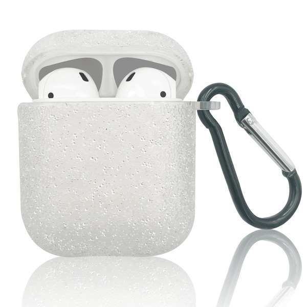 

1pc Glitter Airpods Case, Silver