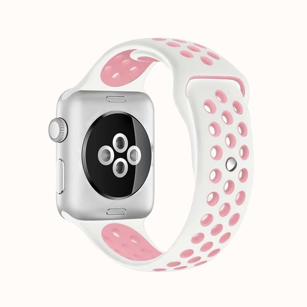 

1шт силиконовый спортивный ремешок для iWatch, Белый розовые