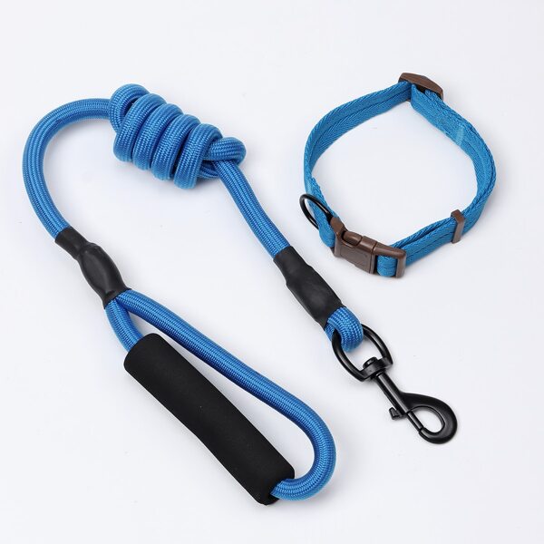 

1pc Dog Leash With 1pc Release Buckle Dog Collar, Blue